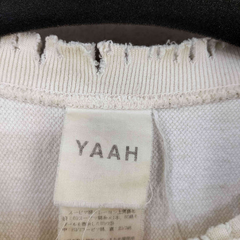 ヤア YAAH レーヨン混 Vガゼット クルーネックスウェット メンズ