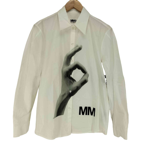 エムエムシックスメゾンマルジェラ MM6 Maison Margiela 22AW ハンドサインプリントコットンシャツ レディース 14