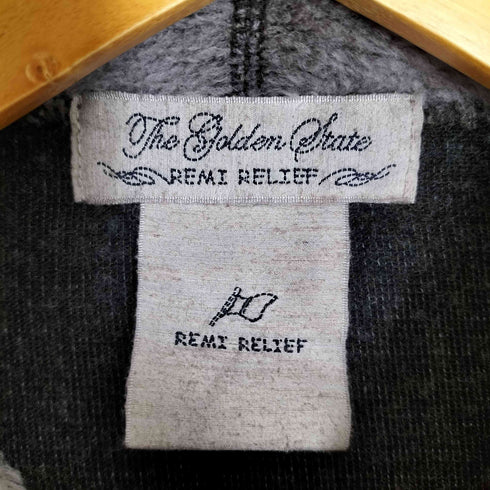 レミレリーフ REMI RELIEF 総柄 ボアフリース ジップアップパーカー メンズ JPN:M
