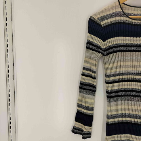 アメリ AMERI multi border knit dress レディース