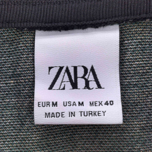 ザラ ZARA ジッパーディテール チェック ポロシャツ メンズ import:M