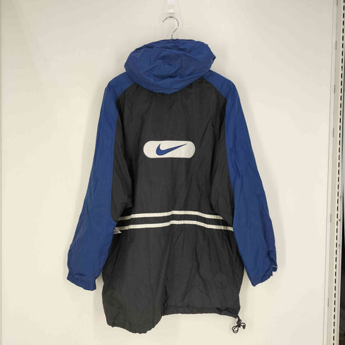 ナイキ NIKE 90-00s 白タグ ロゴ刺繍 裾ドローコード フーデッド ジップアップジャケット メンズ import:L