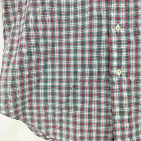 ラルフローレン RALPH LAUREN CLASSIC FIT ポロ―刺繍 チェック ボタンダウン半袖シャツ メンズ import:L
