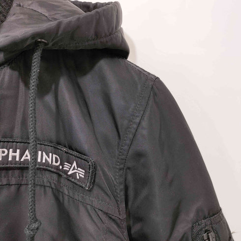 アルファインダストリーズ ALPHA INDUSTRIES HOODED RIB JACKET/ミリタリージャケット メンズ JPN:L