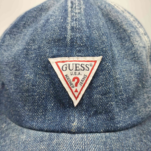 ゲスジーンズ GUESS JEANS TRAIANGLE LOGO DENIM 6-PANEL CAP トライアングル ロゴ デニム 6パネル キャップ メンズ ONE SIZE