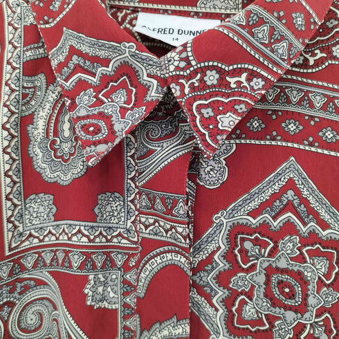 アルフレッドダナー ALFRED DUNNER ポリ 裾リブ ペイズリー柄 L/S シャツ レディース 14