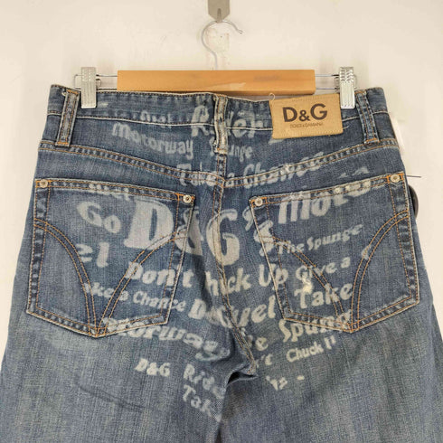 ディーアンドジードルチェアンドガッバーナ D&G DOLCE&GABBANA ダメージ加工 グラフィック デニムパンツ メンズ 31
