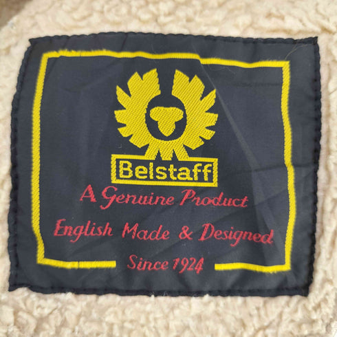 ベルスタッフ Belstaff 裏ボア エルボーパッチ チンスト フェイクレザー バイカージャケット メンズ import:L