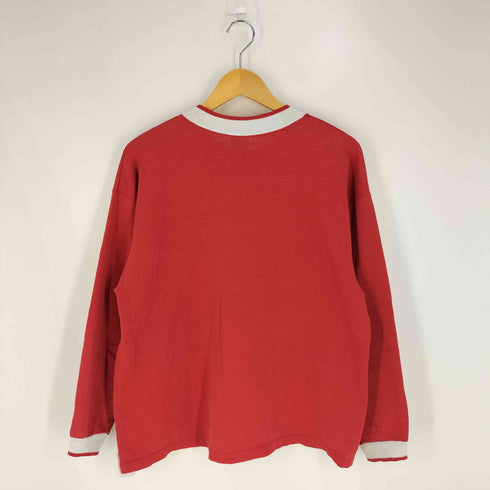 ゲス GUESS 90s USA製 トライアングルロゴ リンガー スウェットTシャツ メンズ