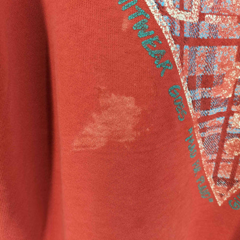 ゲス GUESS 90s USA製 トライアングルロゴ リンガー スウェットTシャツ メンズ