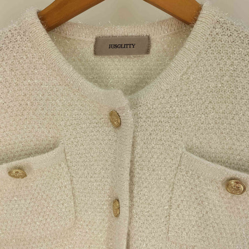 ジャスグリッティー JUSGLITTY 24SS ラメツイードニットジャケット レディース JPN:2