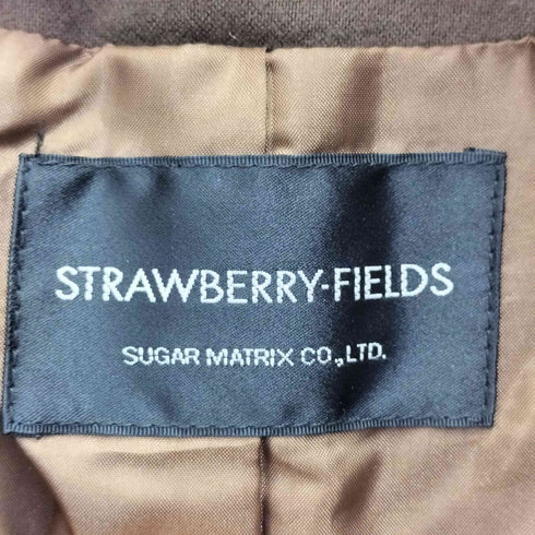 ストロベリーフィールズ STRAWBERRY-FIELDS ボアフリース ノーカラー ジップアップ ジャケット レディース
