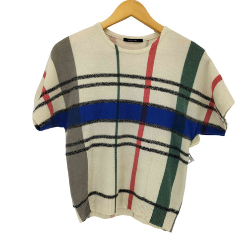 マカフィー MACPHEE カシミヤ混 チェックS/S ウールニット レディース JPN:S