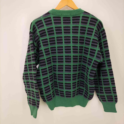 イヴサンローラン Yves Saint Laurent 90S tricots ジオメトリックジャガードニット 3Dニット メンズ import:M