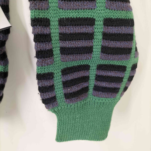 イヴサンローラン Yves Saint Laurent 90S tricots ジオメトリックジャガードニット 3Dニット メンズ import:M