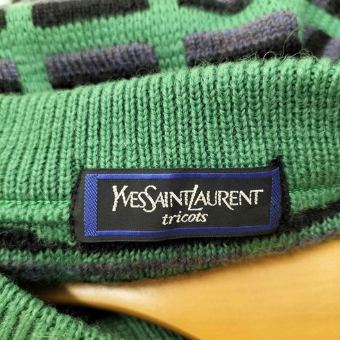 イヴサンローラン Yves Saint Laurent 90S tricots ジオメトリックジャガードニット 3Dニット メンズ import:M