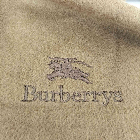 バーバリーズ BURBERRYS 英国製 カシミヤ100% ロゴ刺繍 マフラー メンズ