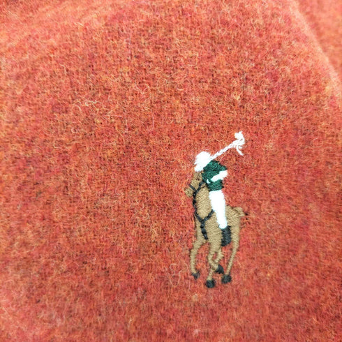 ポロラルフローレン POLO RALPH LAUREN イタリア製 LAMBS WOOL ロゴ刺繍 マフラー メンズ