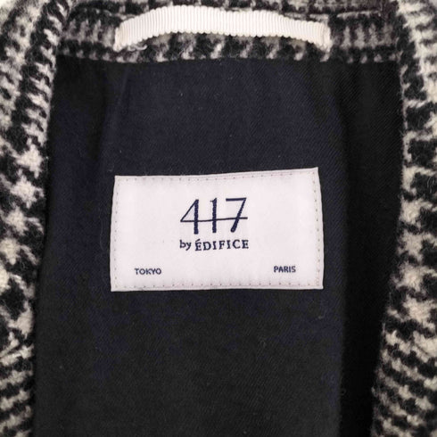 フォーワンセブンバイエディフィス 417 by EDIFICE 千鳥格子 チェスターコート メンズ