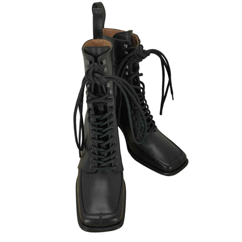 マリーンセル MARINE SERRE LEATHER SPOOR LACED-UP BOOTS レディース EUR:37