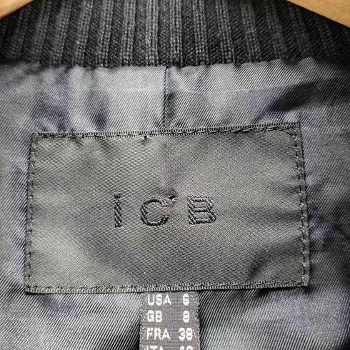 アイシービー ICB ラムレザー リブハイネック ジップアップ レザージャケット Y2K レディース 11