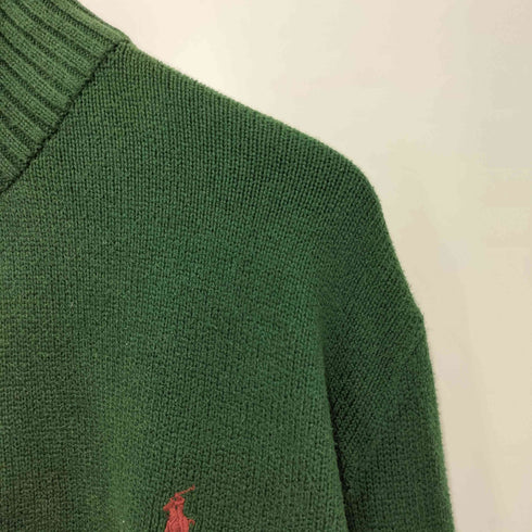 ポロバイラルフローレン Polo by RALPH LAUREN 90s ポニー刺繍 ハーフジップ コットン ニットセーター メンズ XXL