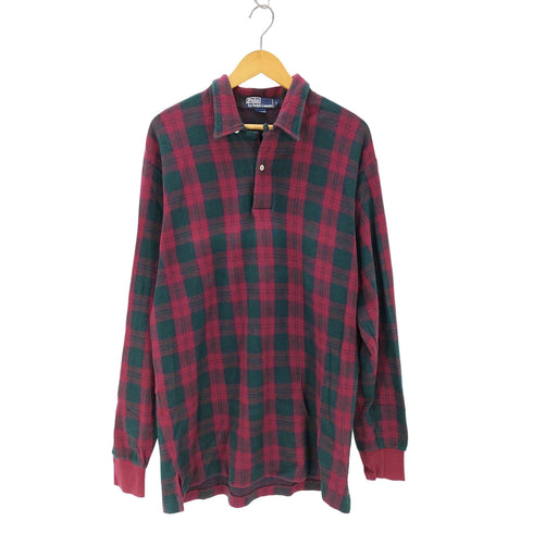 ポロバイラルフローレン Polo by RALPH LAUREN チェック柄 開襟ポロシャツ メンズ JPN:L