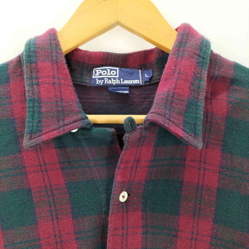 ポロバイラルフローレン Polo by RALPH LAUREN チェック柄 開襟ポロシャツ メンズ JPN:L