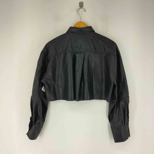ザラ ZARA フェイクレザークロップドシャツ レディース XS