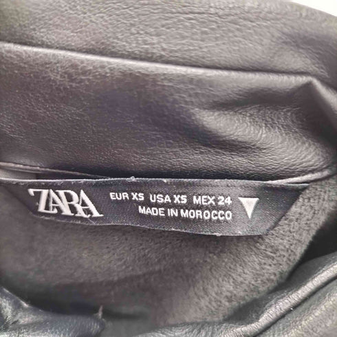 ザラ ZARA フェイクレザークロップドシャツ レディース XS
