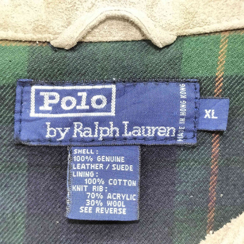 ポロバイラルフローレン Polo by RALPH LAUREN 90S スエード ジップアップ ブルゾンジャケット メンズ import:XL