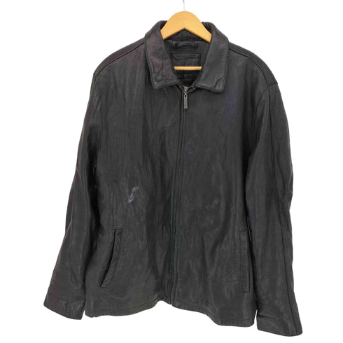 BRANDIN 本革 ジップアップ レザージャケット メンズ import:XL
