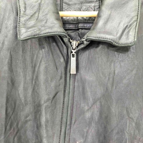 BRANDIN 本革 ジップアップ レザージャケット メンズ import:XL