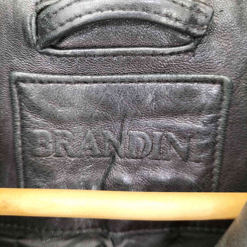 BRANDIN 本革 ジップアップ レザージャケット メンズ import:XL