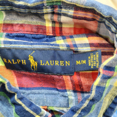 ラルフローレン RALPH LAUREN L/S BDチェックネルシャツ メンズ import:M