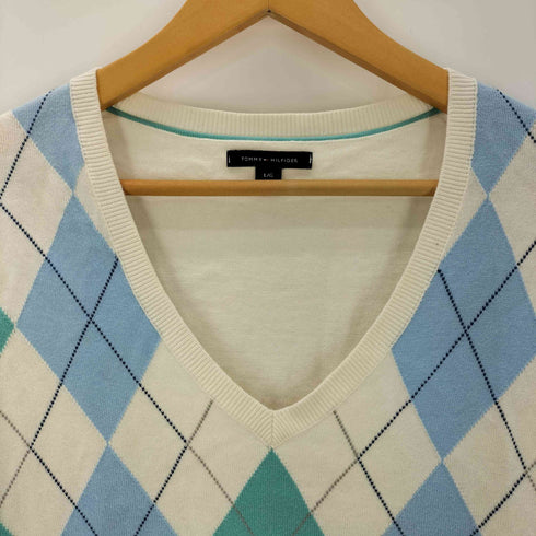 トミーヒルフィガー TOMMY HILFIGER アーガイル柄Vネックニット レディース JPN:L