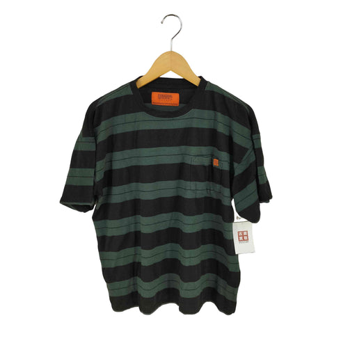 ユニバーサルオーバーオール UNIVERSAL OVERALL BORDER OVER TEE ボーダーオーバーサイズTシャツ メンズ JPN:L