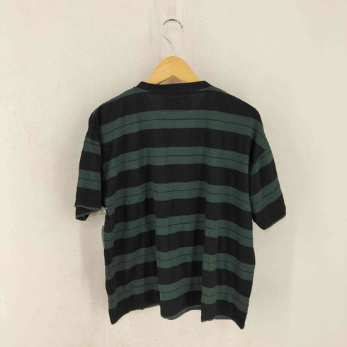 ユニバーサルオーバーオール UNIVERSAL OVERALL BORDER OVER TEE ボーダーオーバーサイズTシャツ メンズ JPN:L