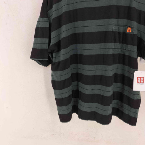 ユニバーサルオーバーオール UNIVERSAL OVERALL BORDER OVER TEE ボーダーオーバーサイズTシャツ メンズ JPN:L