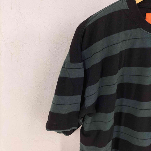 ユニバーサルオーバーオール UNIVERSAL OVERALL BORDER OVER TEE ボーダーオーバーサイズTシャツ メンズ JPN:L