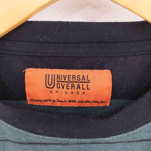 ユニバーサルオーバーオール UNIVERSAL OVERALL BORDER OVER TEE ボーダーオーバーサイズTシャツ メンズ JPN:L