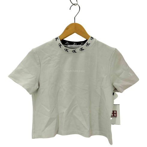カルバンクラインジーンズ Calvin Klein Jeans ネックロゴ クロップド半袖Tシャツ レディース XS
