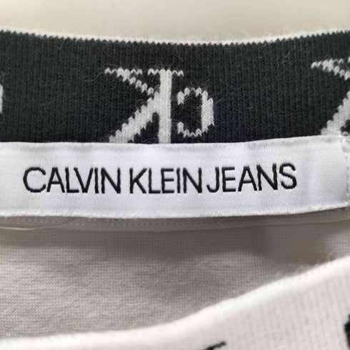 カルバンクラインジーンズ Calvin Klein Jeans ネックロゴ クロップド半袖Tシャツ レディース XS