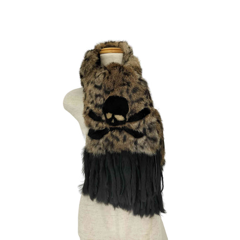 ロエン Roen LEOPARD WOLF FUR MUFFLER メンズ