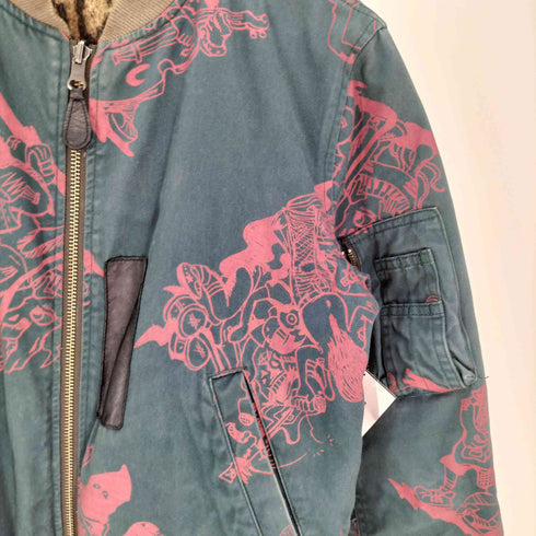 アールディーズ ALDIES Noise Jacket リバーシブル レオパード ボア 総柄 MA-1 フライトジャケット メンズ JPN:S