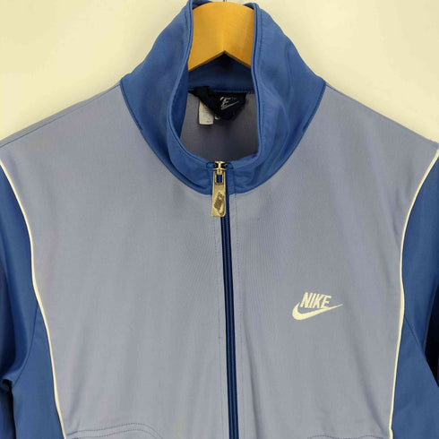 ナイキ NIKE 80s 日本製 紺タグ ロゴ刺繍 ジャージ トラックジャケット レディース import:M