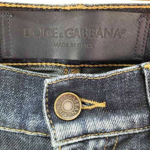 ドルチェアンドガッバーナ DOLCE&GABBANA イタリア製 STRECH ダメージ加工 スキニー ストレッチ デニム パンツ メンズ 46