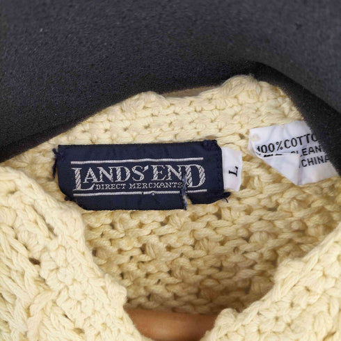 ランズエンド LANDS END コットンニットカーディガン レディース import:L
