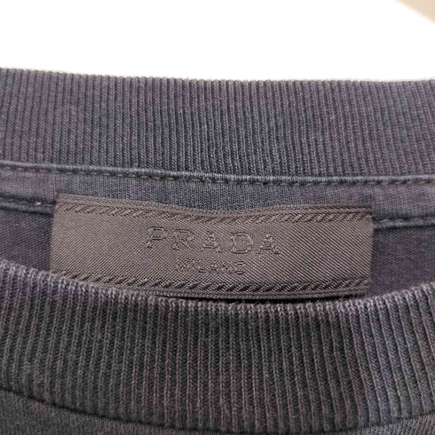 プラダ PRADA Cotton Jersey Tee 三角プレート パッチ クルーネック Tシャツ メンズ import:M