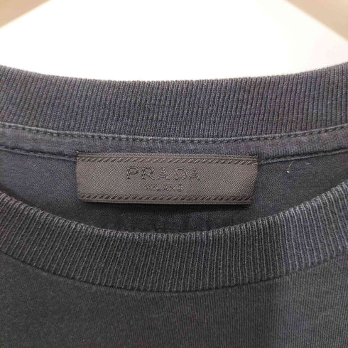プラダ PRADA Cotton Jersey Tee 三角プレート パッチ クルーネック Tシャツ メンズ import:M